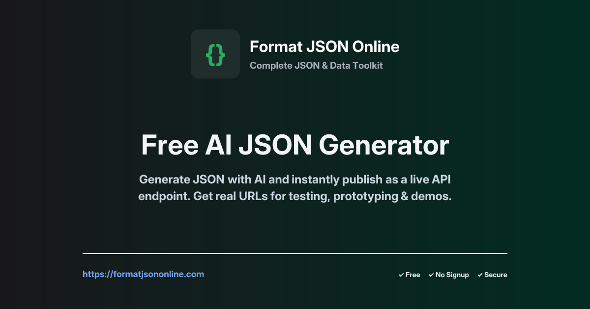 Free AI JSON Generator → Publish as Live Mock API | Instant Endpoints