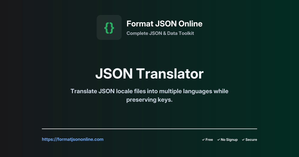 Json Translation Free JSON Translator Online – Translate JSON to 100+ Languages
